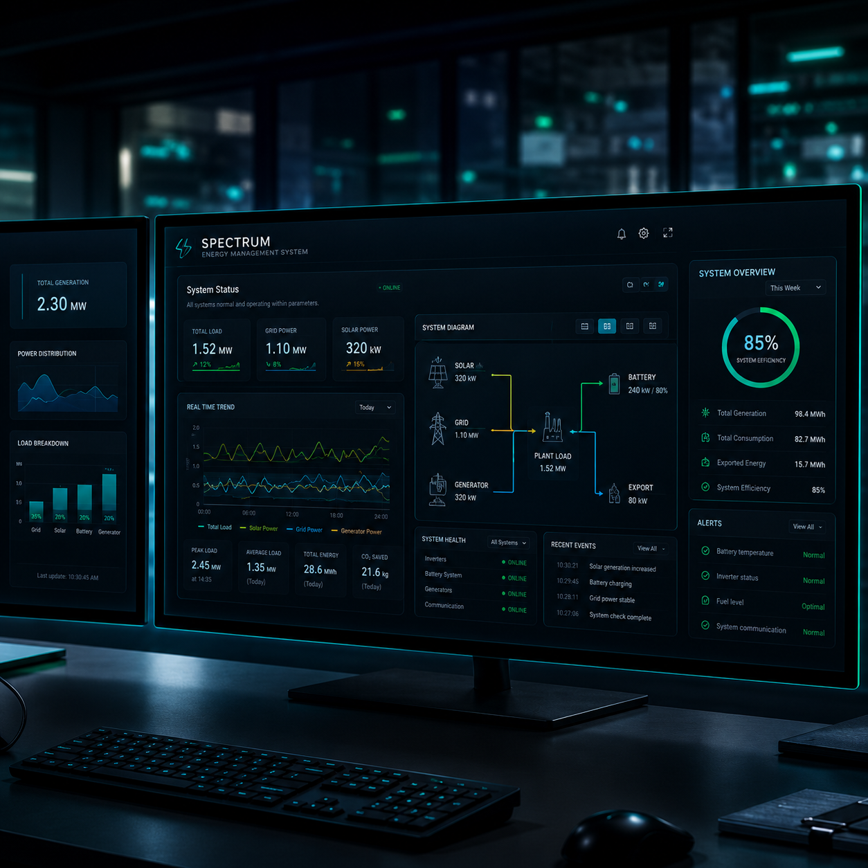 IPT ENGG EMS — energy management dashboard on monitor